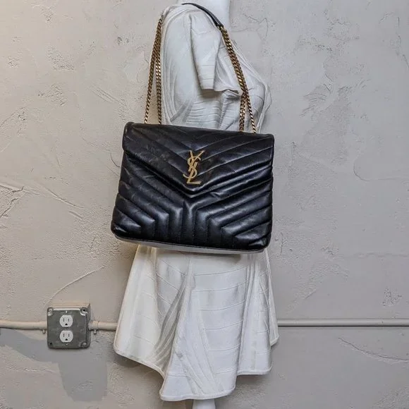 Saint Laurent Medium Loulou Shoulder Bag Black GHW - Picture 9 of 9